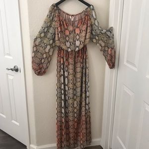 Boston proper Boho Ombe’ Python Maxi Dress